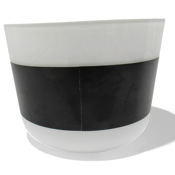 ANNE NILSSON Kosta Boda Glass Bowl Vase White with Black Band Sweden Vintage - Picture 3 of 10